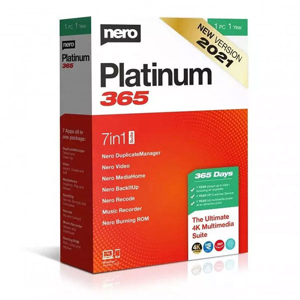 Nero Platinum 365 1 PC 1 Year License Product Key