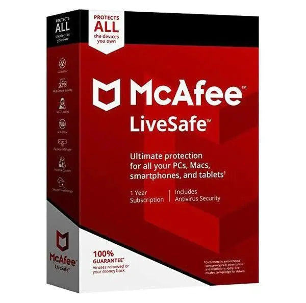 McAfee LiveSafe Unlimited Devices 1 Year