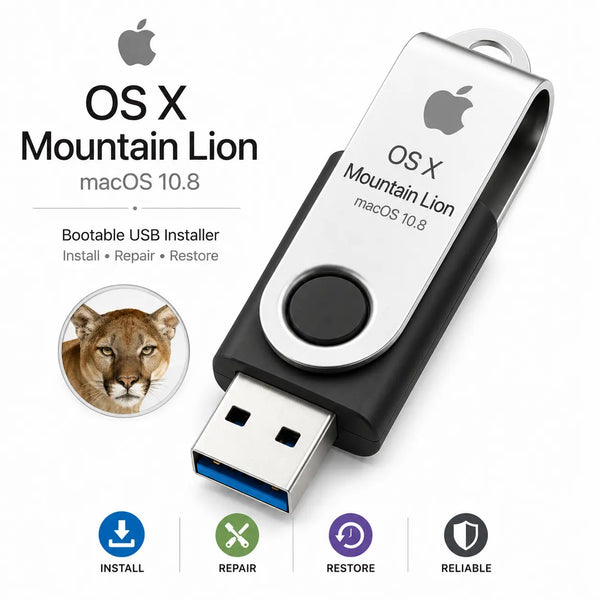 macOS 10.08 Mountain Lion Recovery Reinstall Bootable USB