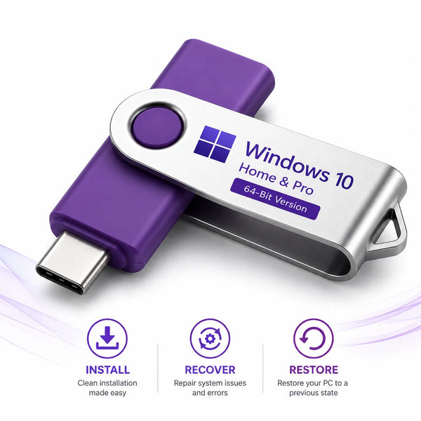 Recuperación de reinstalación USB-C de Windows 10 Professional
