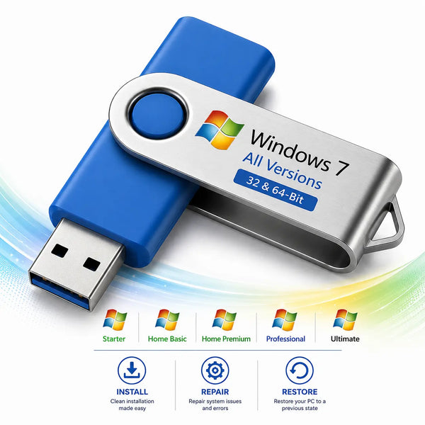Microsoft Windows 7 Home Premium Professional Ultimate Installation Bootable USB